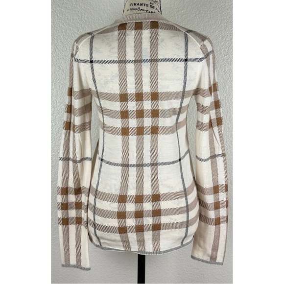 Burberry Ramana Check Wool-Silk Blend Cardigan Sweater, size XS - Picture 6 of 15